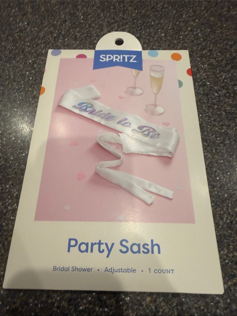 Spritz White 'Bride to Be' Satin Party Sash with Pastel Lettering